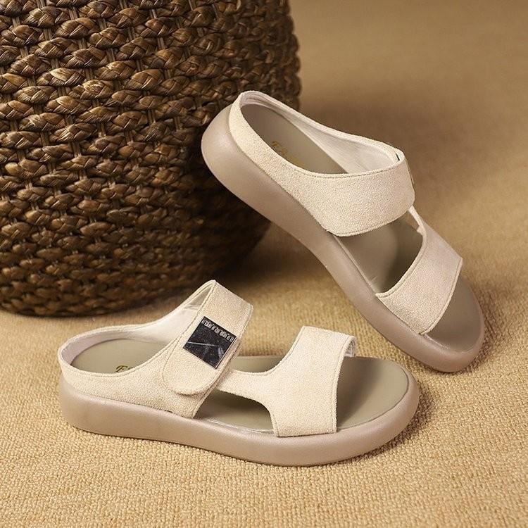 

Большого размера шлепанцы на плоской подошве, женские новые летние универсальные шлепанцы с мягкой подошвой и нескользящей подошвой, повседневные шлепанцы, один педаль 42