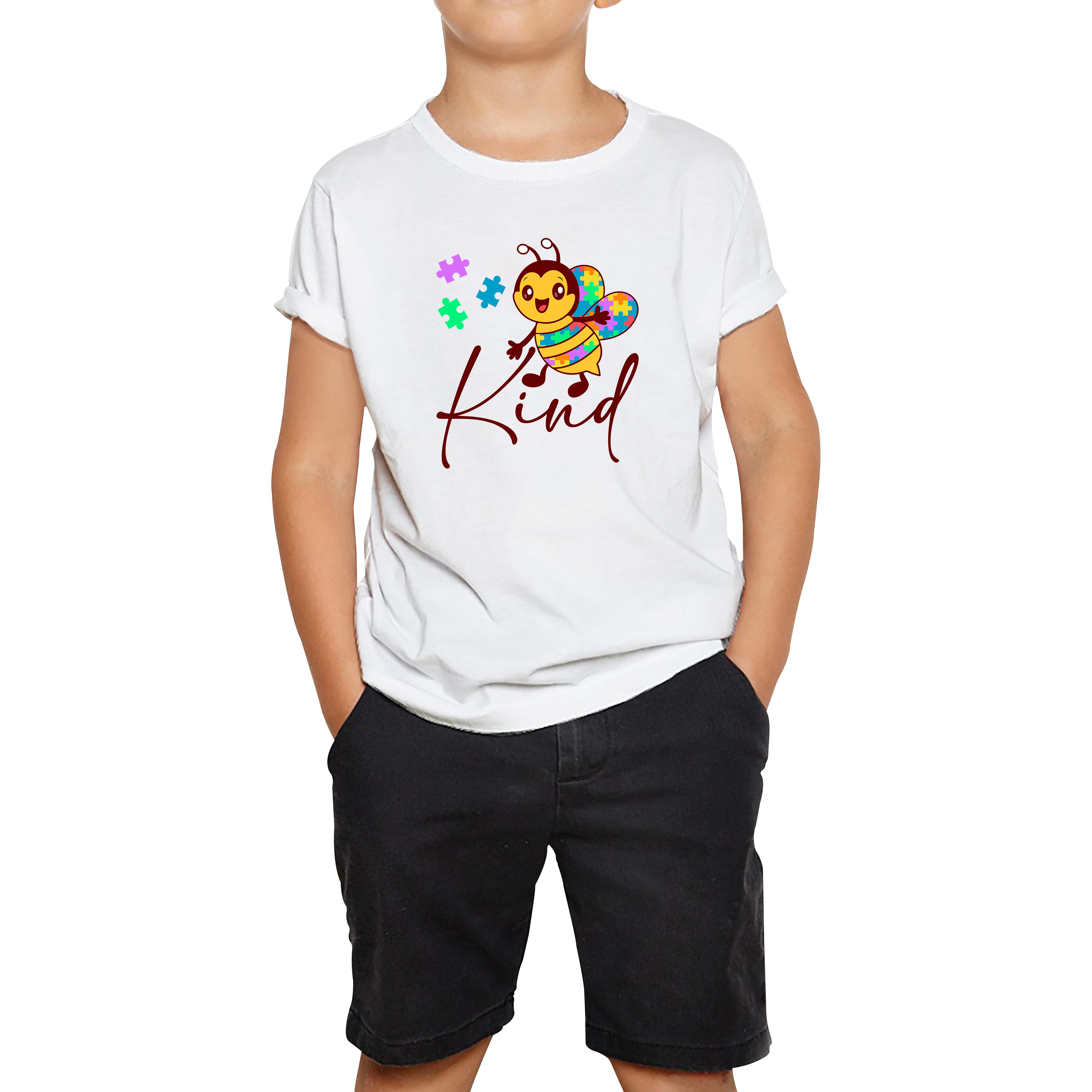 Bee Kind Autism Awareness Autism Rainbow Bee Kind Neurodiversity Honey Bee Autism  Mental Health Kids T Shirt 120