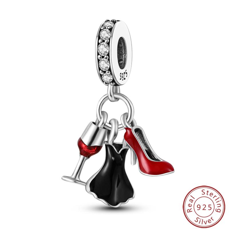 Red Copper Pomegranate Lipstick Apple Ladybug Playing Cards Charms Beads 3Mm Diy Fine Jewelry