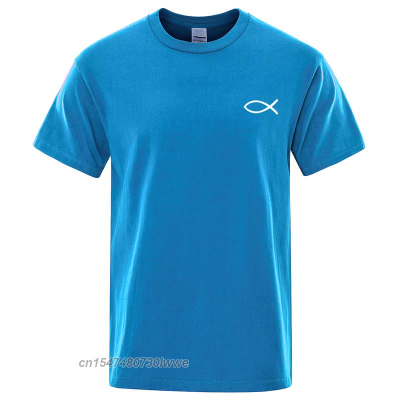 New T Shirt Unisexs Brand Tees Boys Male TShirt Tops Christian Jesus Fish High Quality Brand Unisex Tshirt