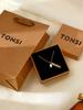 1 Pc Elegant Minimalist 18K Gold Plated Stainless Steel Zircon Pendant Necklace, Delicate Mother's Day Gift Box