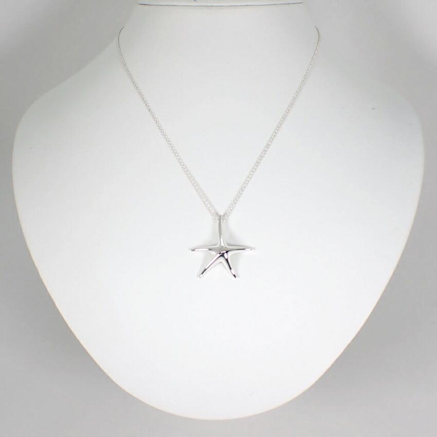 [Pre-owned] Tiffany 925 Starfish Pendant Necklace J79-1