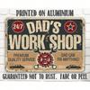 Personalized Metal Wall Art Dad Workshop Sign Father's Day Christmas Gift