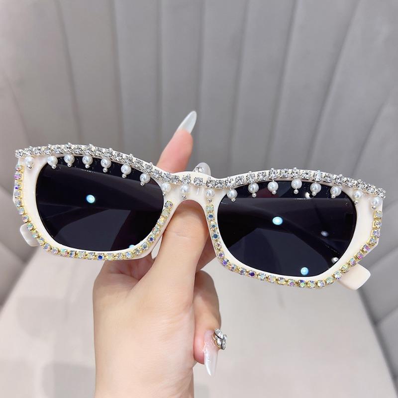 New Small Frame Square Sunglasses Women Decorate Diamond Luxury Sunglasses Women'S Outdoor Travel Eyewear Uv400