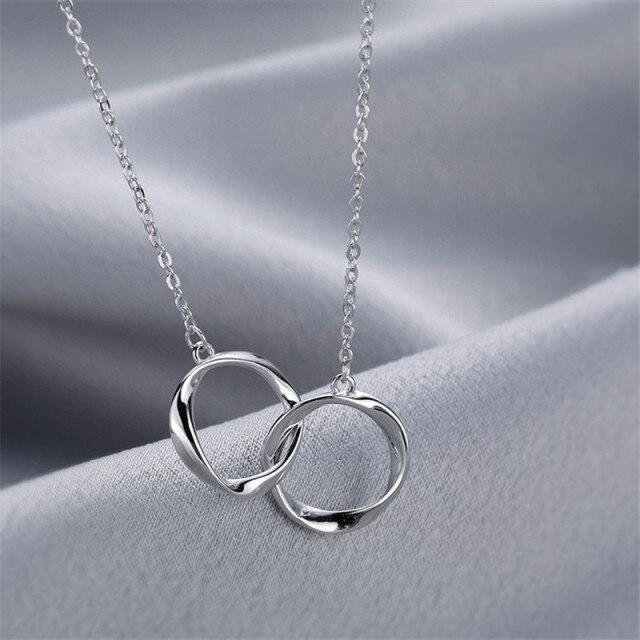 Buy 925 Sterling Silver Double Circle 