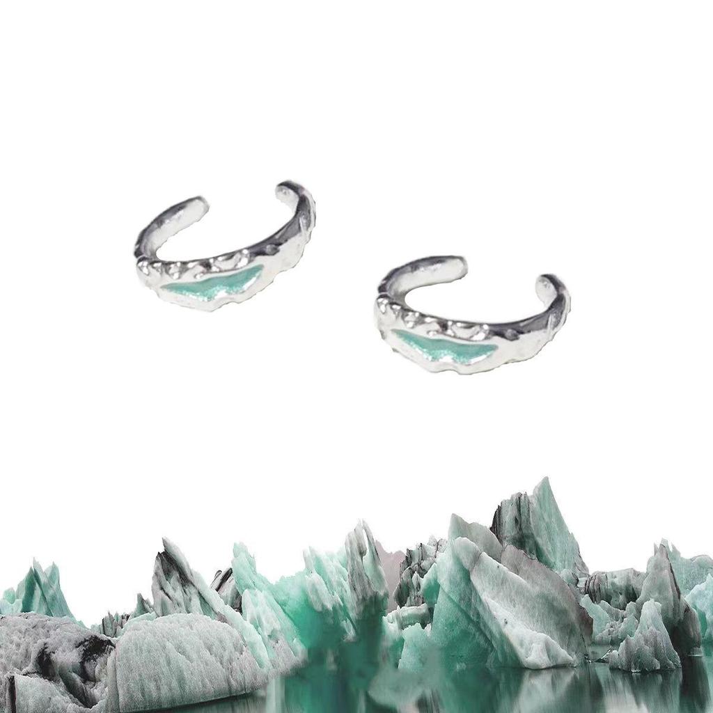 Mint Green Ear Cuff for Boys & Girls: Irregular Fold Design, Trendy & Unisex Style