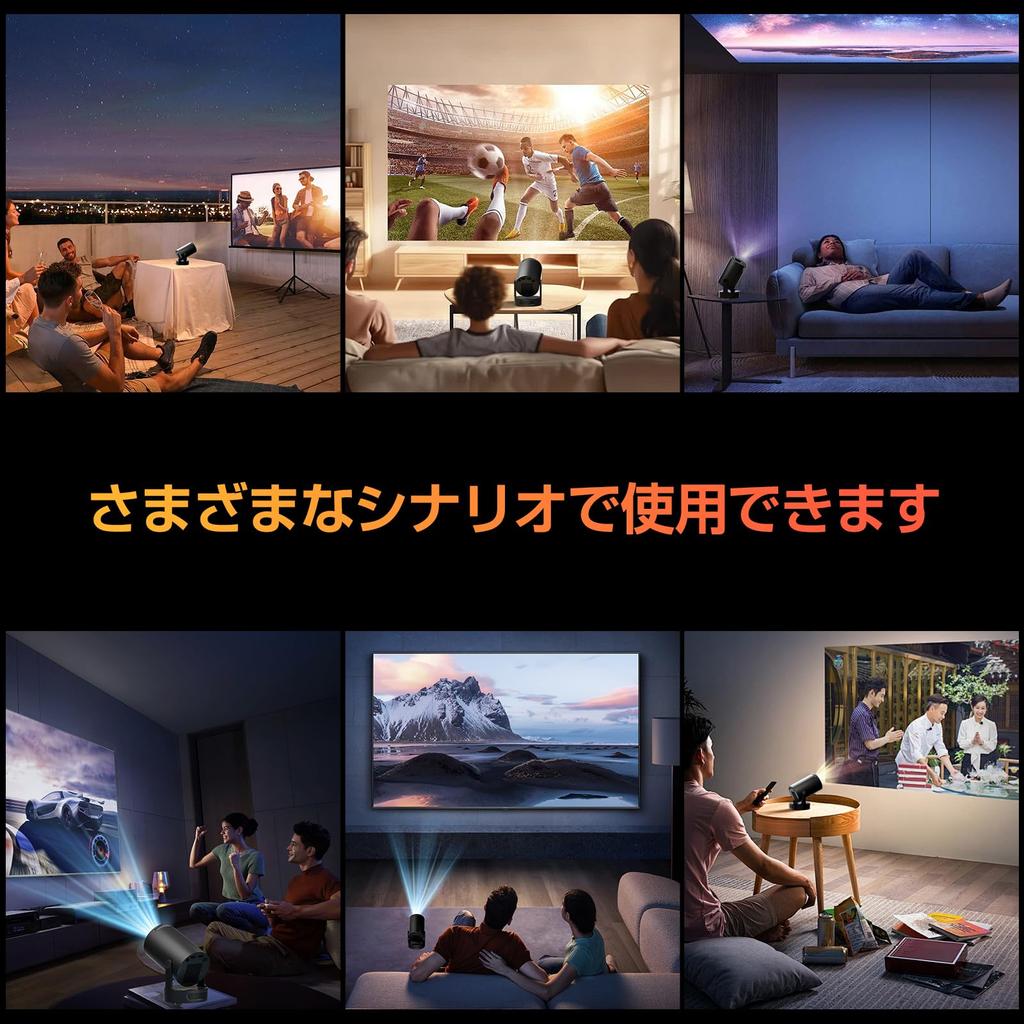 Philoent Ultra-Compact Home Projector [2026 Upgraded Android TV 14.0, Lightest Ever at 388g, HiFi External Speaker] 30000LM 1080P 4K Compatible 270° R