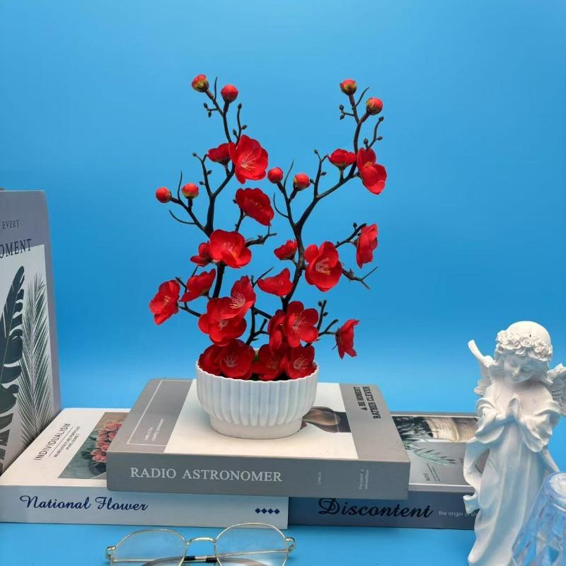 Double Vertical Pattern Pot Wintersweet Bonsai Artificial Plum Blossom Flowerpot Planting Flowerpot