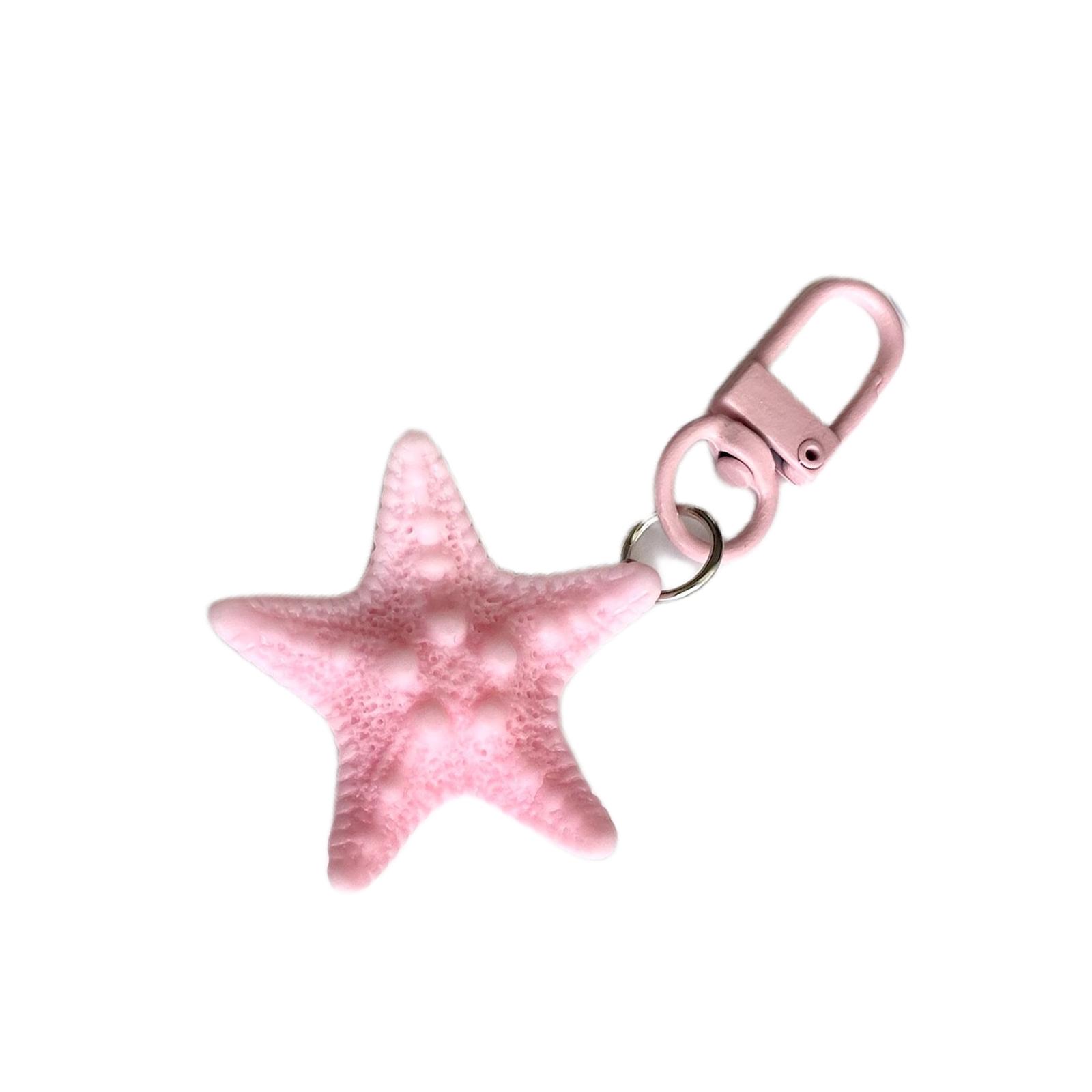 

Красочный брелок в виде морской звезды, брелок в форме морской звезды, ручной работы, кулон в виде пентаграммы, брелок, аксессуары для сумки ручной работы розовый