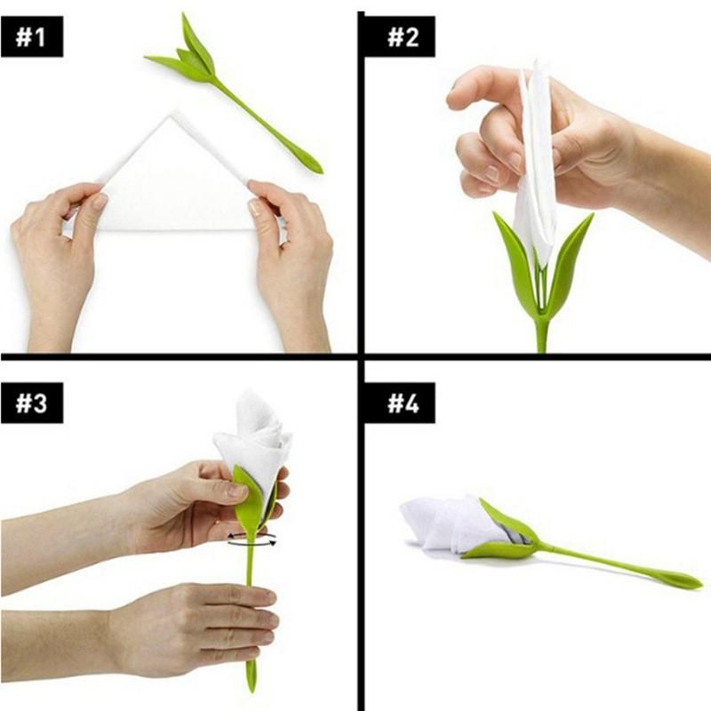 10Pc Floral Napkin Holders for Wedding Reception Floral Table Centerpiece Home Daily Dining Decoration