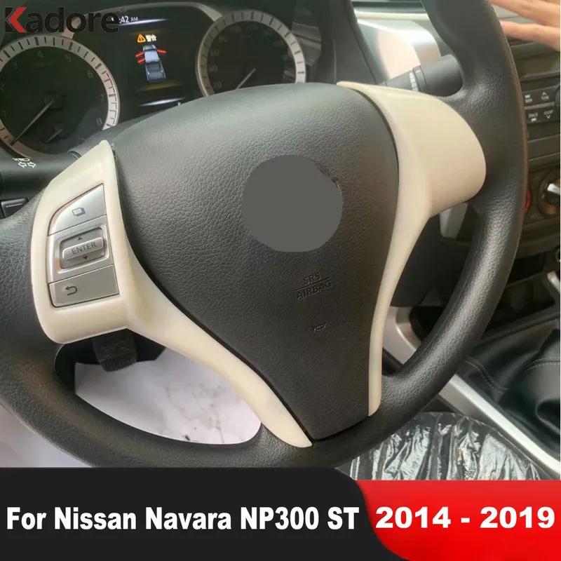 Car Steering Wheel Cover Trim For Nissan Navara NP300 ST 2014 2015 2016 2017 2018  Carbon Fiber Interior Accessories