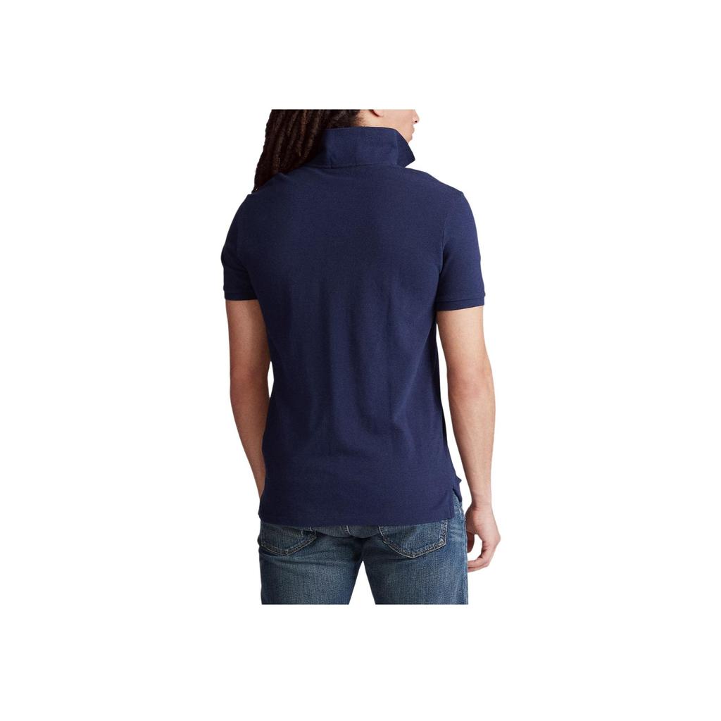 Polo Ralph Lauren SS23 Pattern Embroidered Fitted Short Sleeve Polo Shirt Men Polo Shirts Navy-Blue 710907394002
