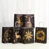 24pcs Black & Golden Santa Claus Gift Bags with Handles - Perfect for Christmas, Weddings, Birthdays & Party Favors
