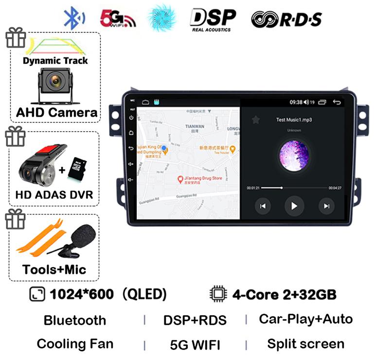 Android 14 Carplay Auto WIFI+4G For OPEL Agila SUZUKI Splash Ritz 2008-2014 Car Radio Multimedia Player GPS Navigation Stereo BT