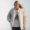 Winterjacke Damen Bomberjacke 2024 Neue Damen Verdicken Warme Baumwolljacke Damen Raute Lässige Sweatjacke Damen Wattierte Jacke