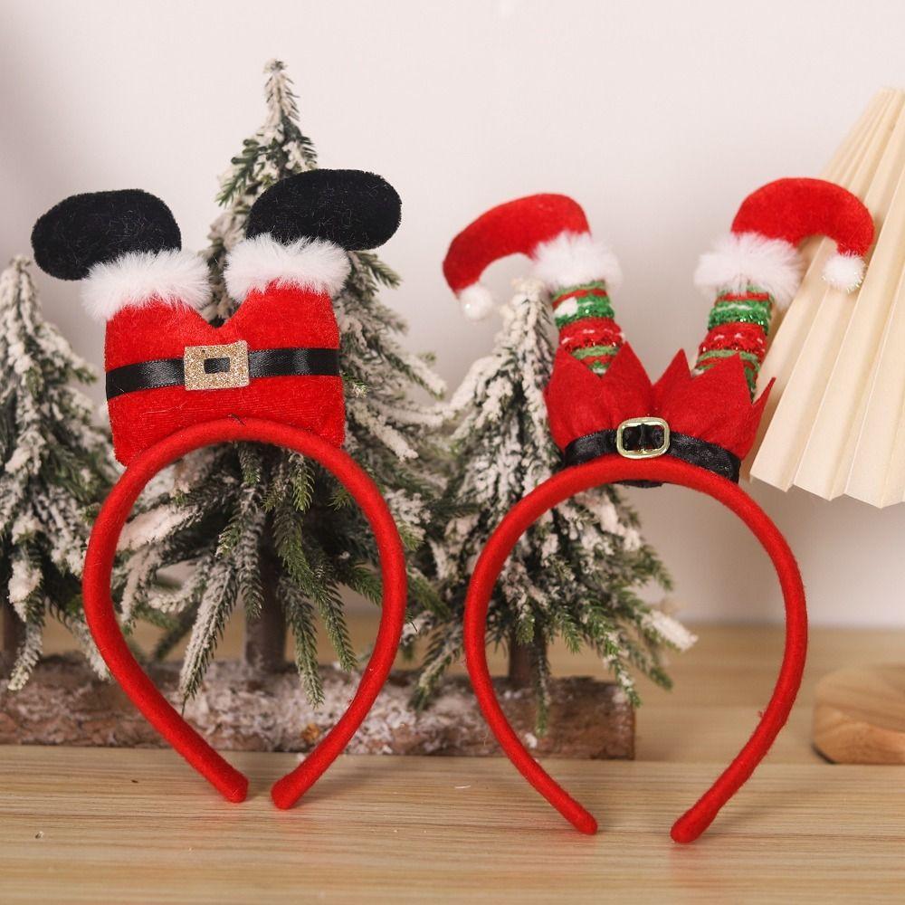 Cartoon Christmas Headbands Snowman Xmas Tree Headbands Holiday Hairbands New Year Celebration