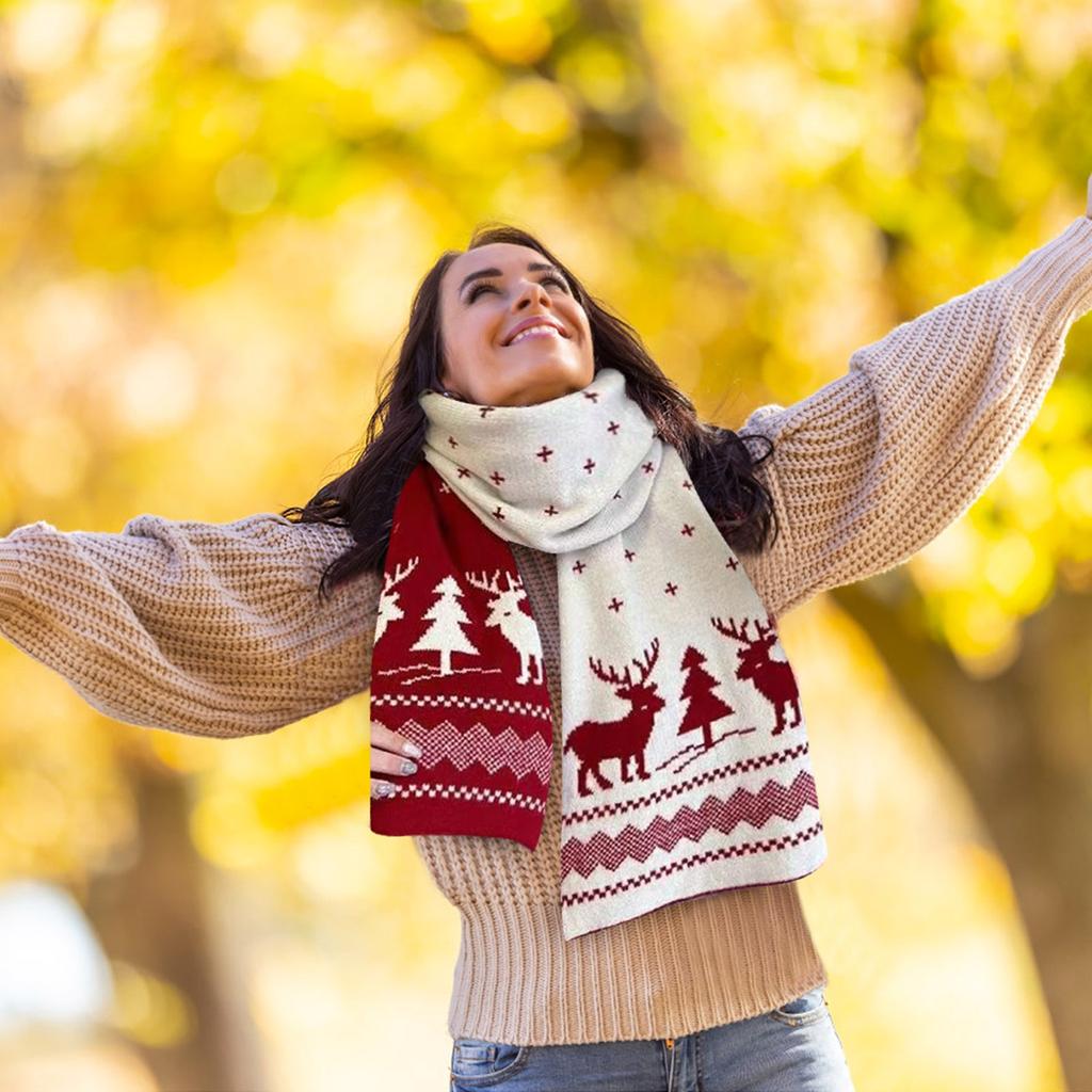 Winterschal Elchschal Damen Vielseitig Warm Niedlich Geschenk