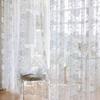 1pc Bohemian Sheer Lace Yarn Curtain Panel with Floral Patterns – Elegant Rod Pocket Window Drapery for Living Room or Bedroom