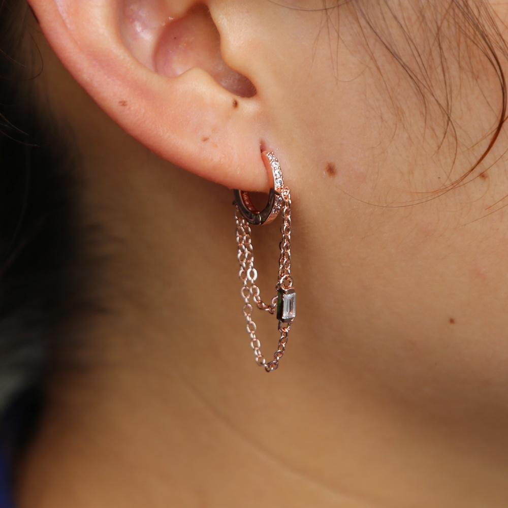 Women New Arrived Elegance Jewelry Long Double Tassel Chain Romantic Party Gift Hoop Tassel Earring