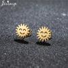 Unique Christmas Earring Stainless Steel YES NO Cactus Footprint Music Stud Earrings for Women Tiny Star Boots Jewelry Girl Gift