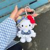 */Sanrio  Peripheral Doll Keychain Cute Fashion Sunglasses Kt Cat Keyring Backpack Plush Toy key chain Birthday Gifts