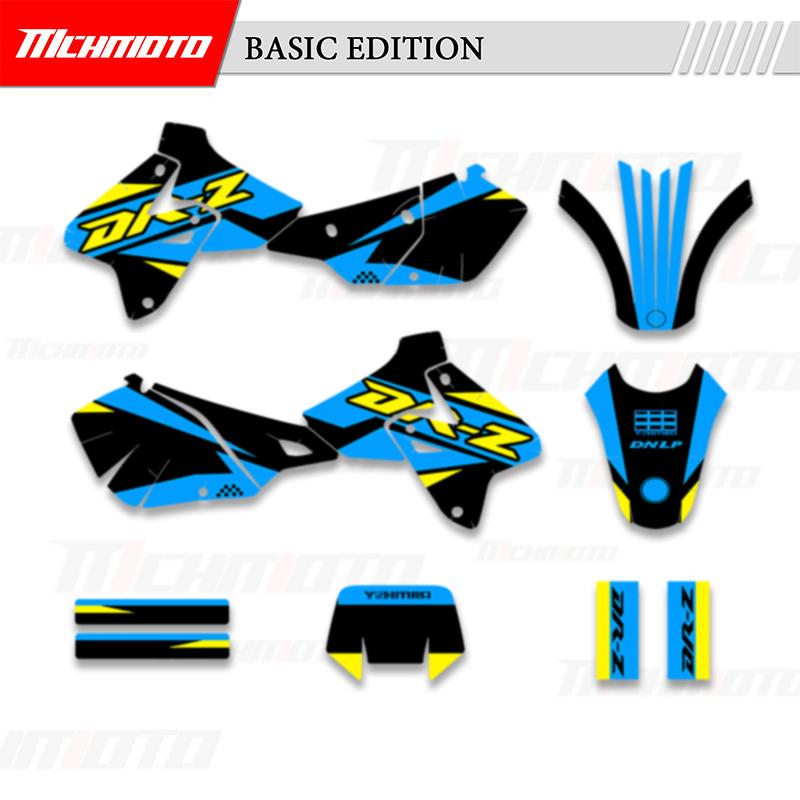 MCHMFG For SUZUKI DRZ400 SM S E DRZ 400 SM S E 2000- Motorcycle Graphics Decal Stickers Kit Background Number Name