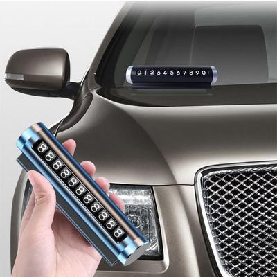 Carta di parcheggio temporaneo per auto in metallo Ruota universale Targa telefonica Adesivi in ​​alluminio Fermata di parcheggio in accessori auto per lo styling dell'auto