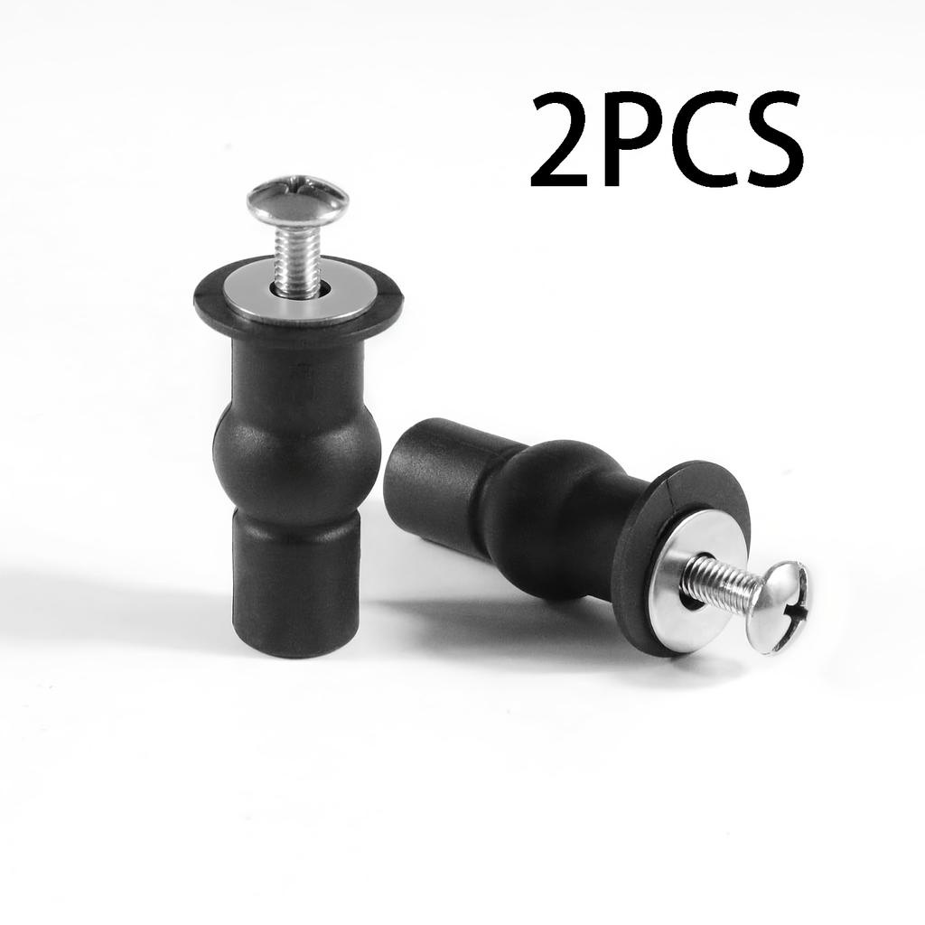 2pcs Universal Toilet Seat Screws Replacement Kit - Rubber Hinge Bolts & Top Fixings for Toilet Lid/Seat Cover