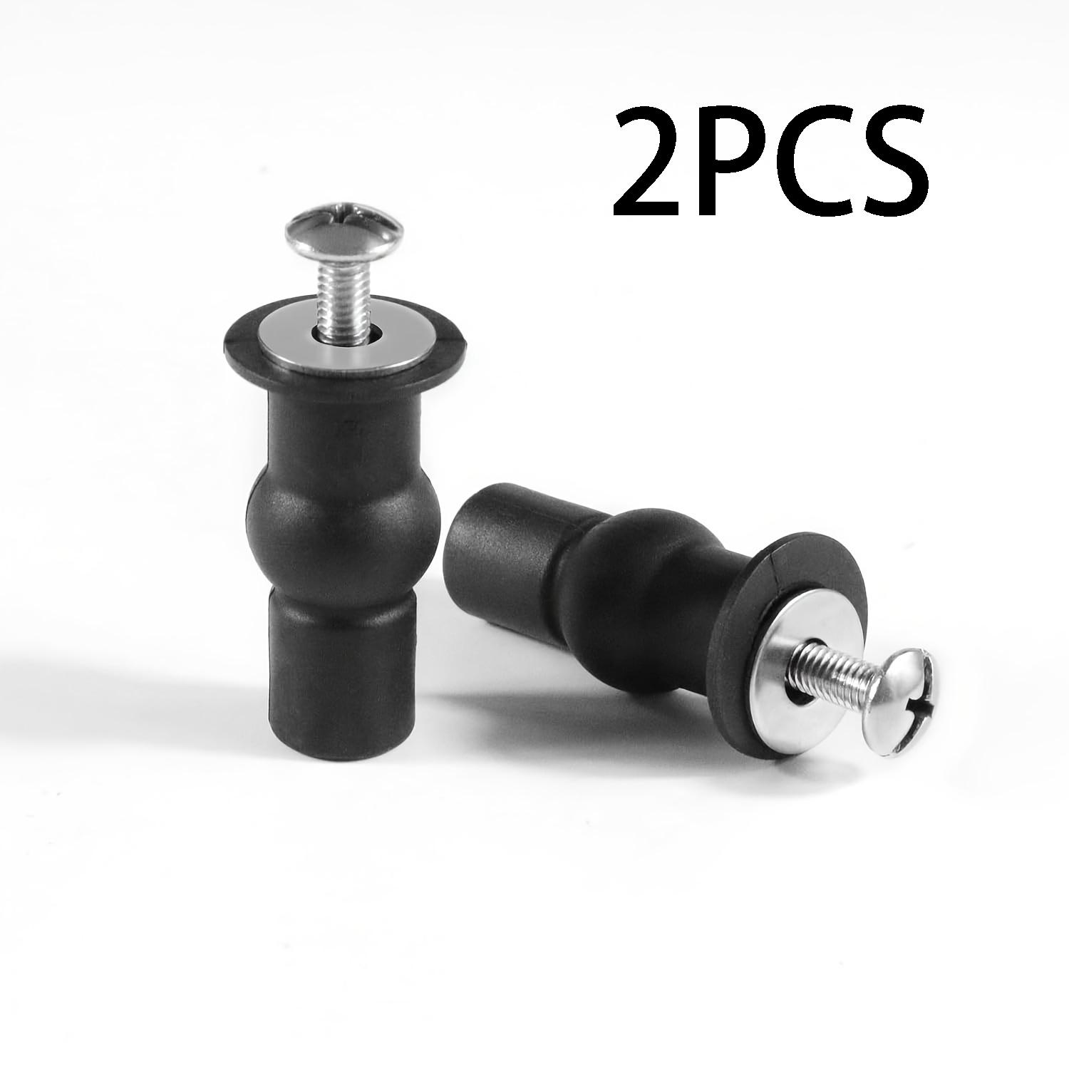 2pcs Universal Toilet Seat Screws Replacement Kit - Rubber Hinge Bolts & Top Fixings for Toilet Lid/Seat Cover