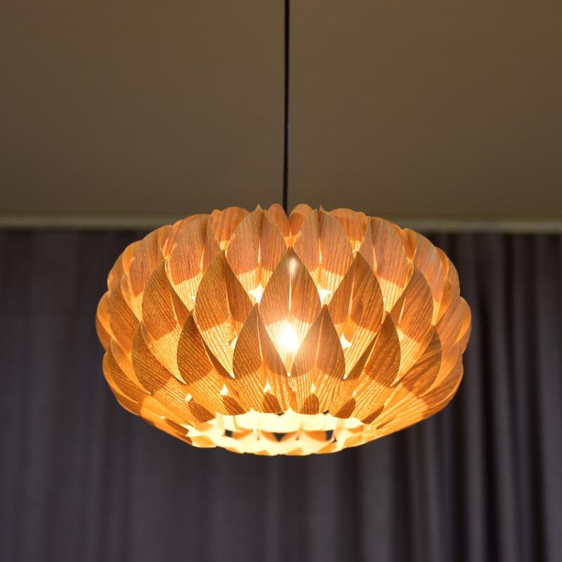 Solid Wood Restaurant Pendant Lamp Wooden Art Lamp Bedroom and Living Room Pendant Lamp