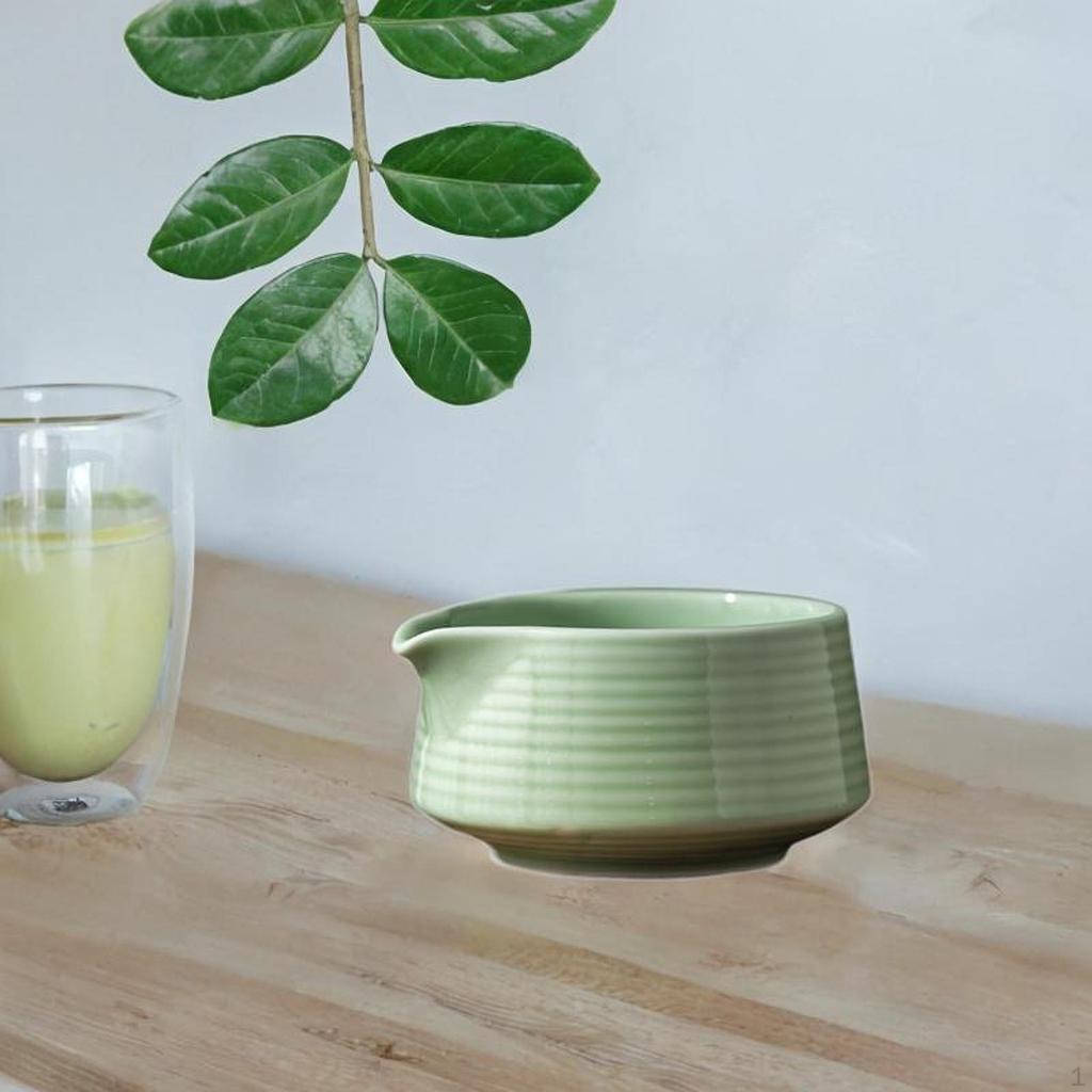 Ceramic Matcha Bowl Handmade Ceremony Portable Gift Tea Starter with Spout Cup