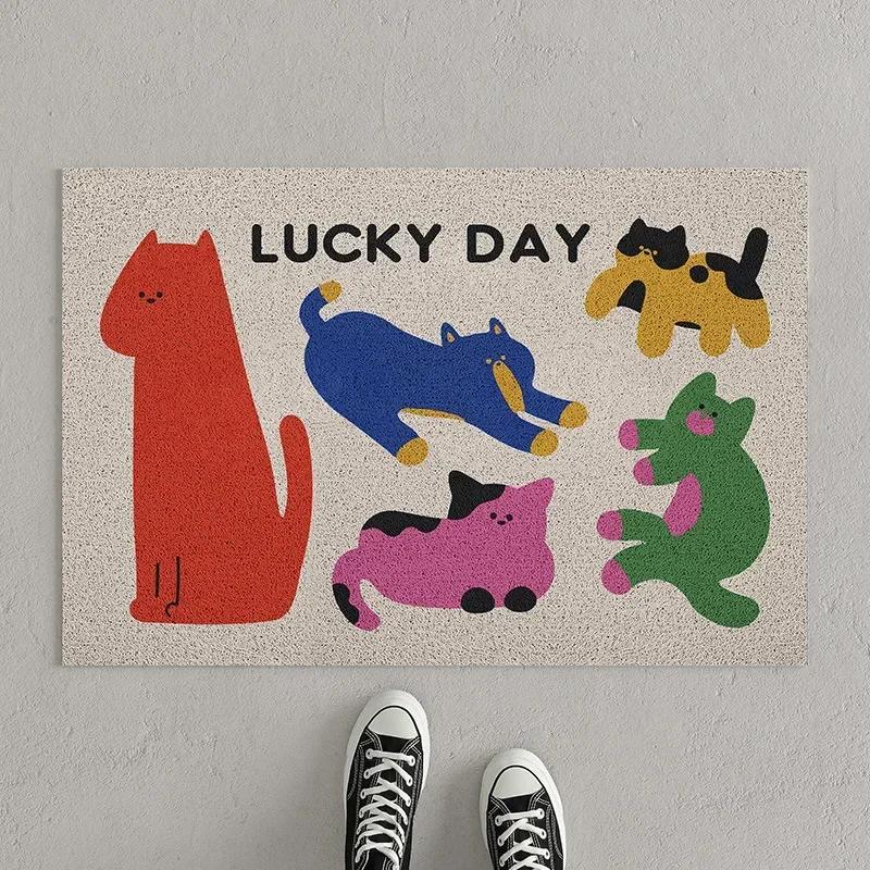 New High Quality Cartoon Entry Floor Mat Pvc Silk Circle Floor Mat Outdoor Welcome Mat Non-slip Home Decoration Carpet