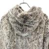 STEFANEL Hooded Rabbit Fur poncho Gray Jacket Women Used