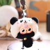 Baby Three Animal Series Keychain Kawaii PVC Plush Bag Charm Lovely Raccoon Rabbit Doll for Kids Christmas Gifts Party Favors