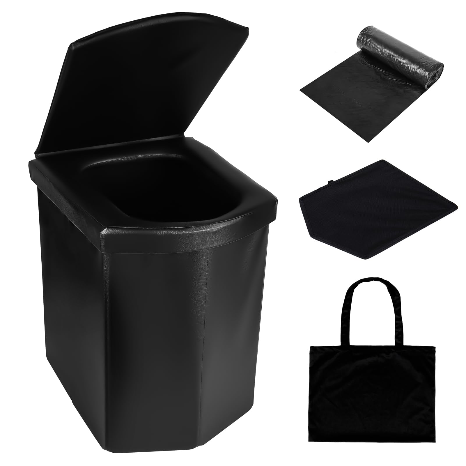 

Простой туалетный стул для стихийных бедствий, переносной аварийный временный грузоподъемный элемент для ухода за больными в горах, включает в себя складную сумку для хранения 12 отходов