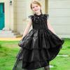 Mittwoch Addams schwarzes Kleid Cosplay Kostüm Halloween Addams Family Prinzessinnenkleid Cos Kostüm