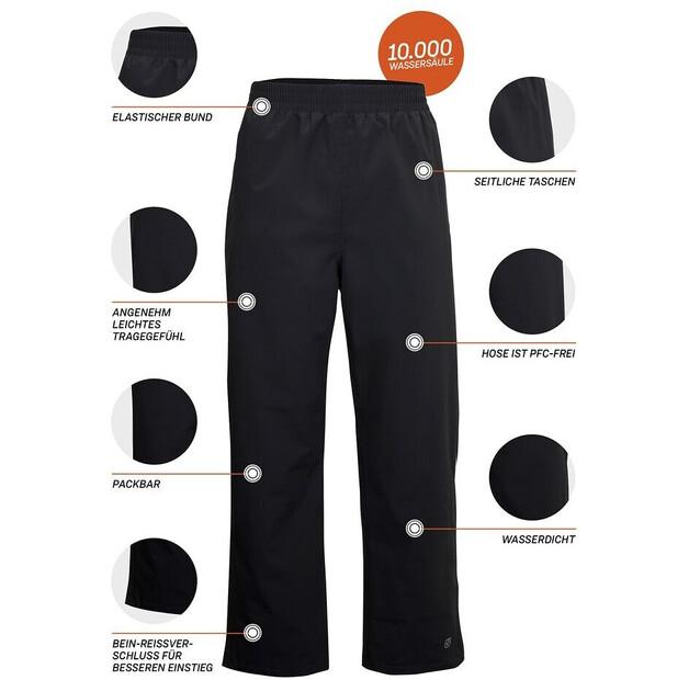 Брюки Killtec Regenhose Bein-Reissverschluss KOS MN PNTS 3828100 черный