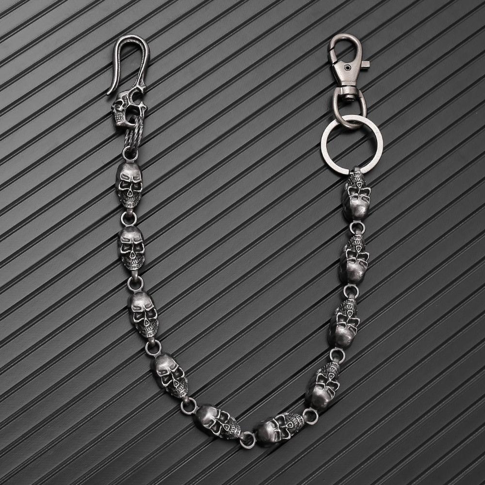 Personalized Retro Skull Heavy Trouser Chain Punk Style Waist Walchel Chain for Men Women Fashionable Accessory