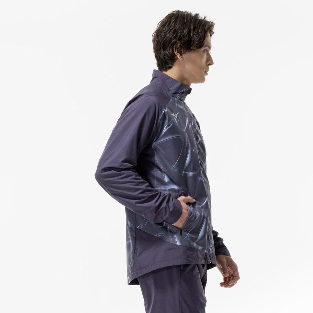 Mizuno Breath Thermo Warmer Training Light Navy Jacket, Heat-Generating Material, 32MEC541, Men's,