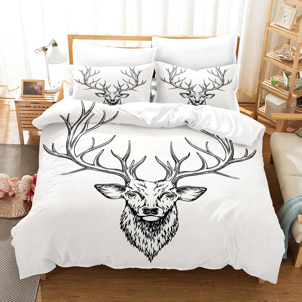 Cartoon Cute Animal 3D Digital Printing Three-piece Set, Bedding