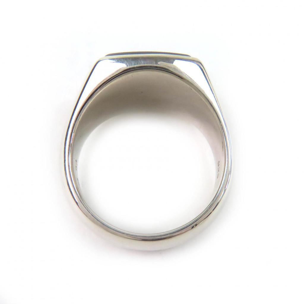 Excellent TOM WOOD Ring Cushion Black Onyx Ring Silver 925 Mens 54 Used