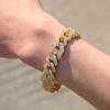 New Hip Hop Gold Jewelry Gold Silver Zircon Cuban Link Bracelet Bling Micro Zircon Bracelet Women Men Iced Out Diamond Bracelets