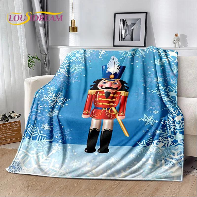 Nutcracker Christmas Tree Cartoon Fairy Tales Blanket,Soft Throw Blanket for Home Bedroom Bed Sofa Picnic Travel Cover Girl Gift