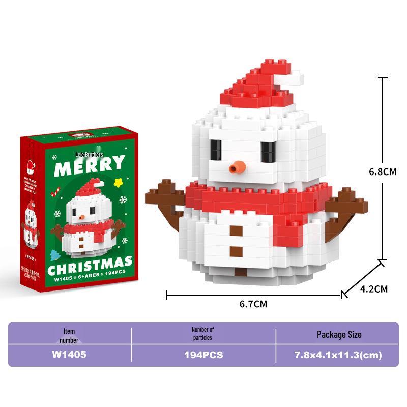 Children's Christmas Building Blocks Toy - Santa Claus, Snowman, and Tree