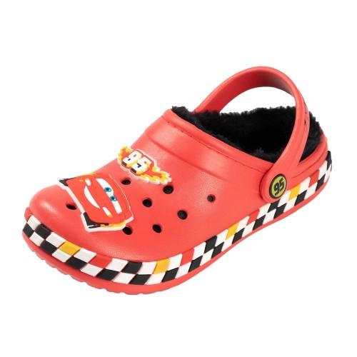Zoccoli Foderati in Pelliccia per Bambini Cars Saetta McQueen cm rosso