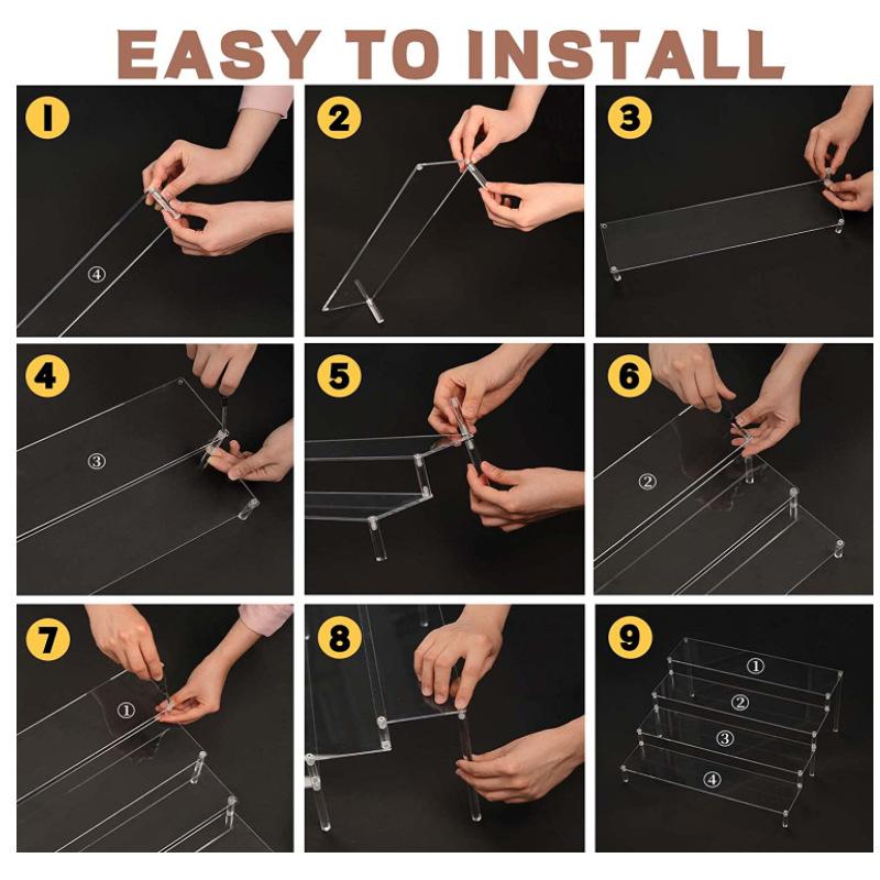 Acrylic Makeup Display Stand Clear Perfume Doll Jewelry Showcase Rack Cupcake Model Organize Shelf Home Decor Storage Accessory