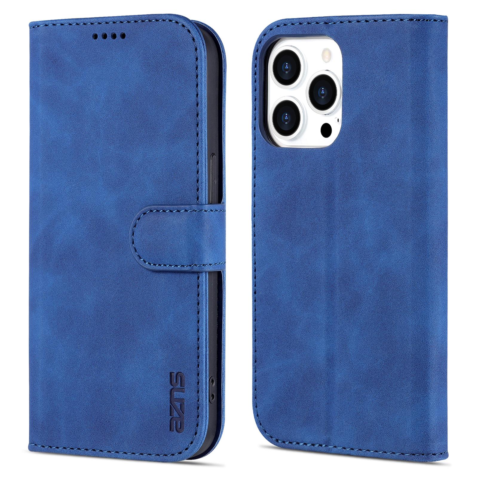 

AZNS For iPhone 16 Pro Max Case PU Leather Wallet Phone Cover E