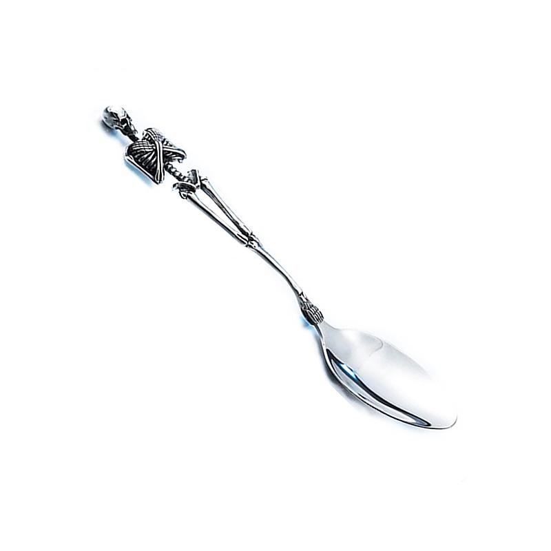 

Столовая вилка-скелет из нержавеющей стали, ложка, набор столовых приборов на Хэллоуин, столовые приборы в виде черепа, наборы столовых приборов для вечеринки в виде черепа, столовые приборы