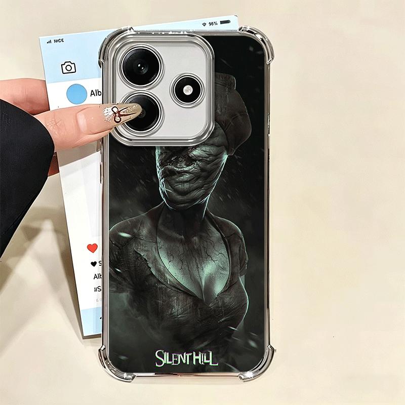 Silent Hill Horror Theme Soft Phone Case For Xiaomi Redmi Note 14 15 Pro Plus 13 12 11S 11T 5G 10 9S 9 Plating Anti-Fall Fundas