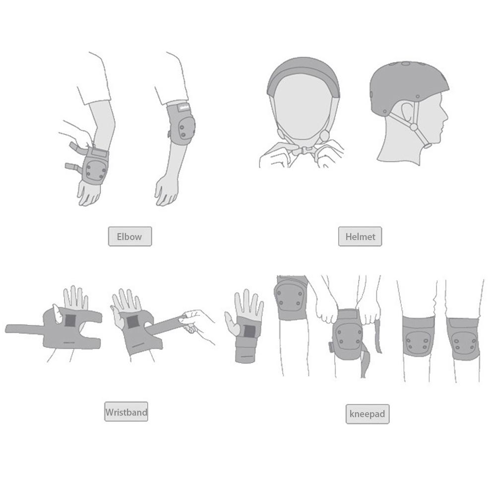 7 Pcs Skating Protective Gear Set Including Helmet Knee Pads Elbow Pads Palm Pads Protective Equipment for Kids and